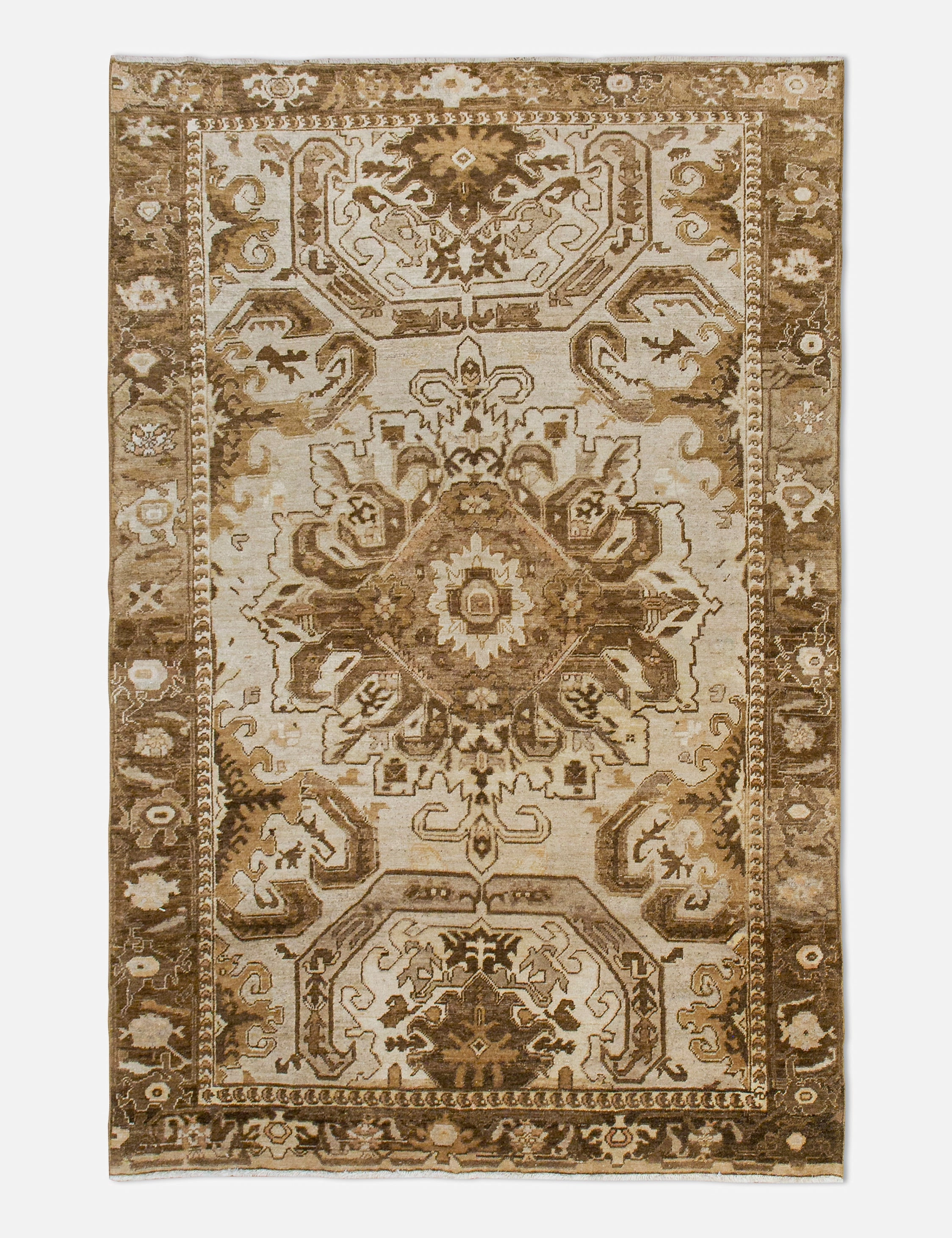 Vintage Turkish Hand-Knotted Wool Rug No. 455, 5'3" x 7'9"