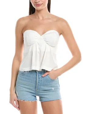 ViX Solid Iris Linen-Blend Top