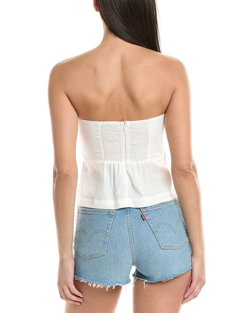 ViX Solid Iris Linen-Blend Top