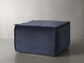 Washed Velvet Pouf