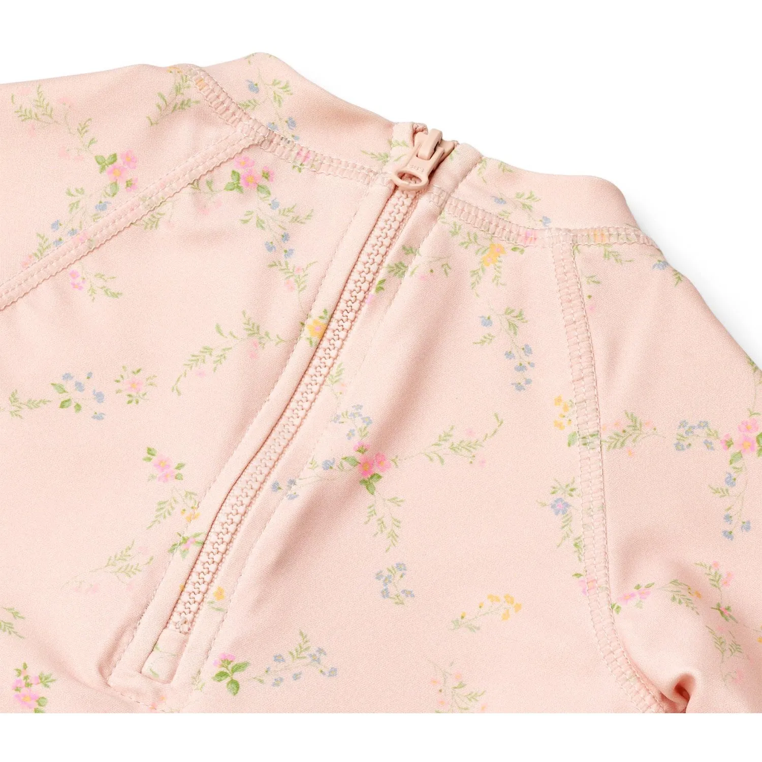 Wheat Powder Checked Flowers Swimsuit S/S Cas