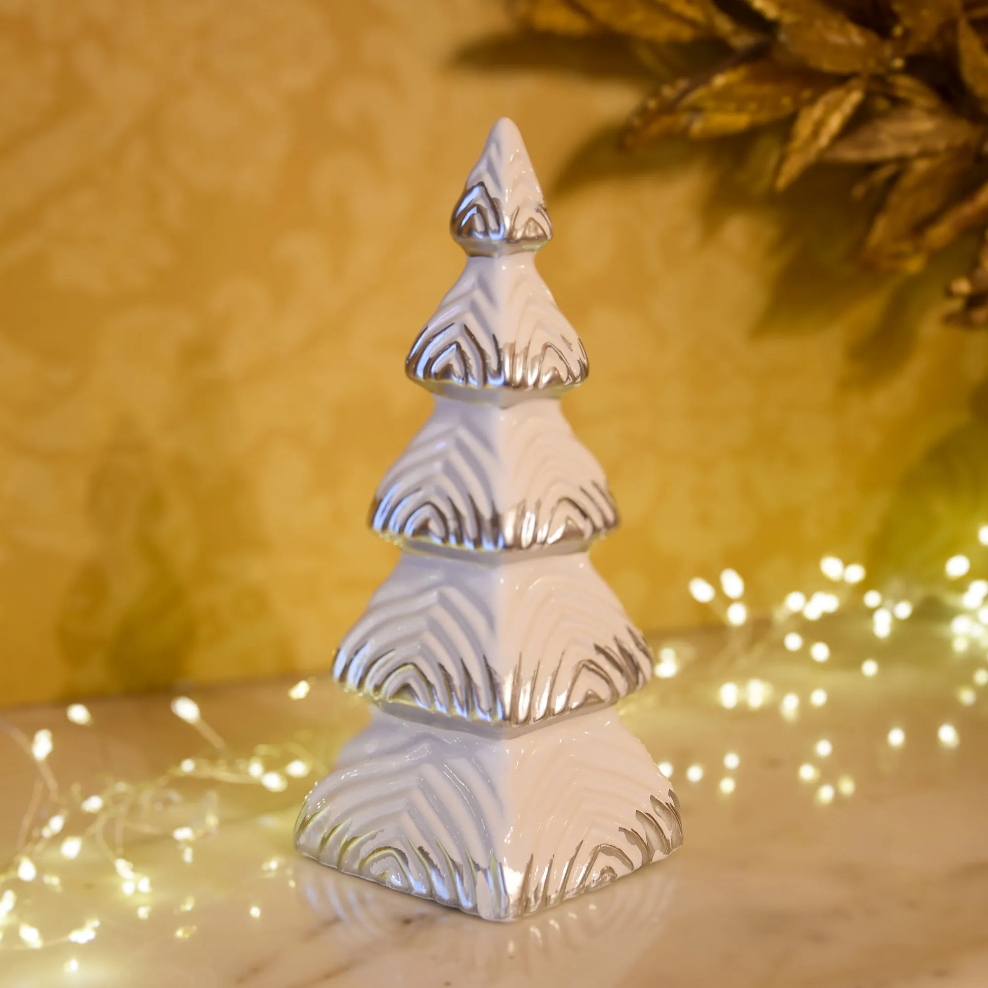 White & Silver Ceramic Christmas Tree kitchen essentials, utensils set