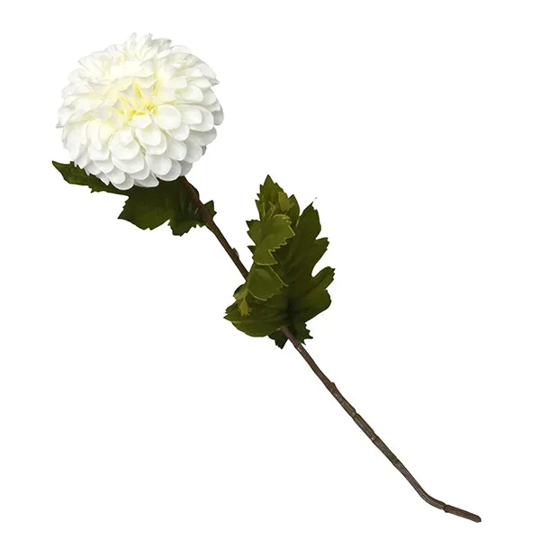 White Lifelike Faux Dahlia Flower