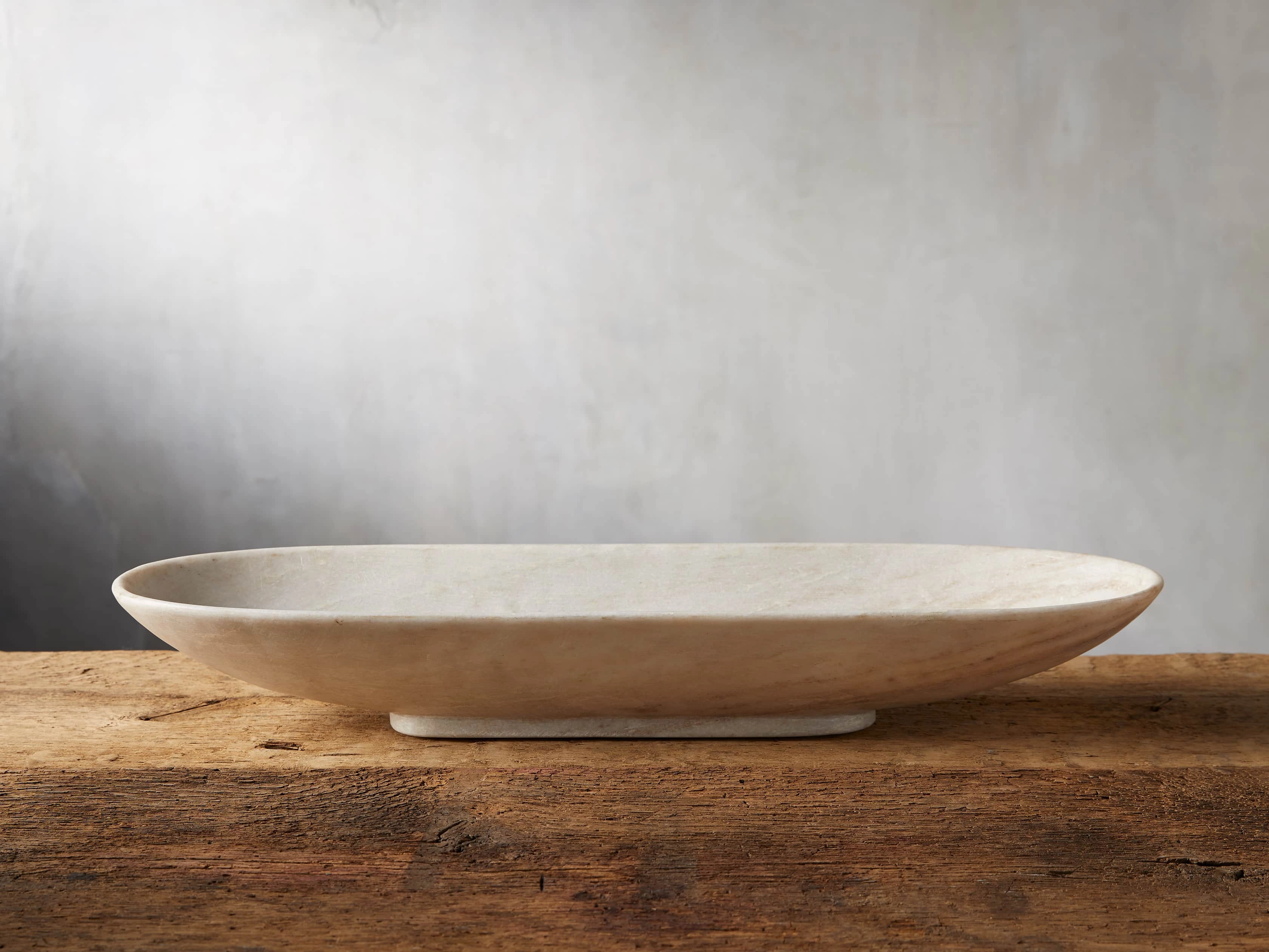 White Marble Oval Bowl