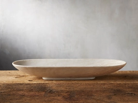 White Marble Oval Bowl