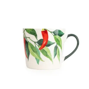 Wide Conical Mug -  Mediterranean Chilli Design kitchen essentials, utensils set