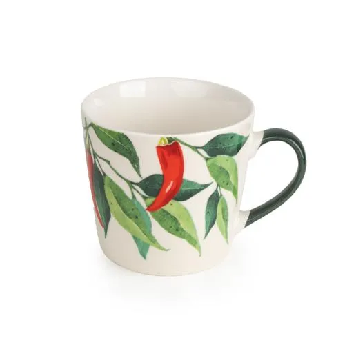 Wide Conical Mug -  Mediterranean Chilli Design