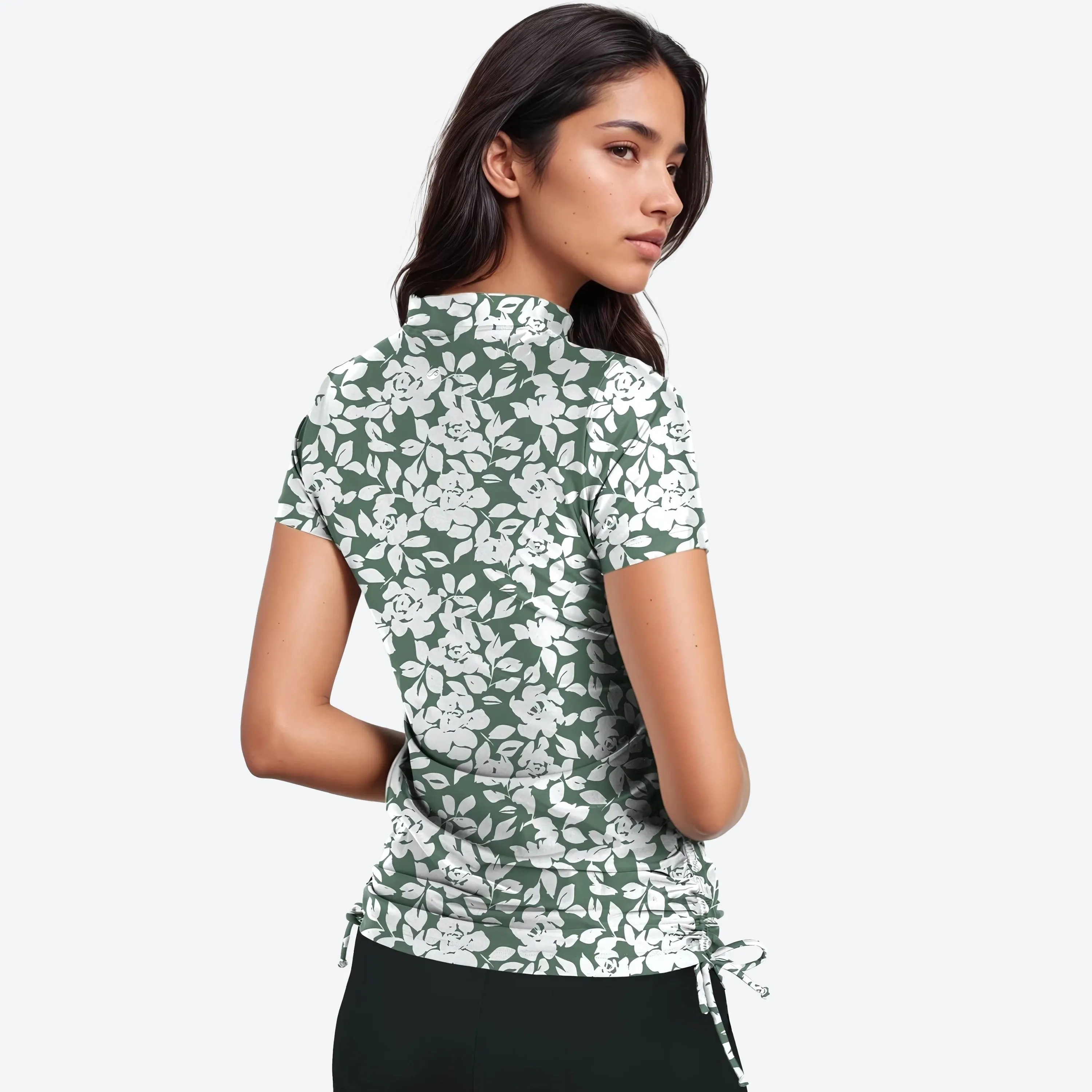 Women's Half-Zip Short Sleeve Rashguard Adele Swim Top