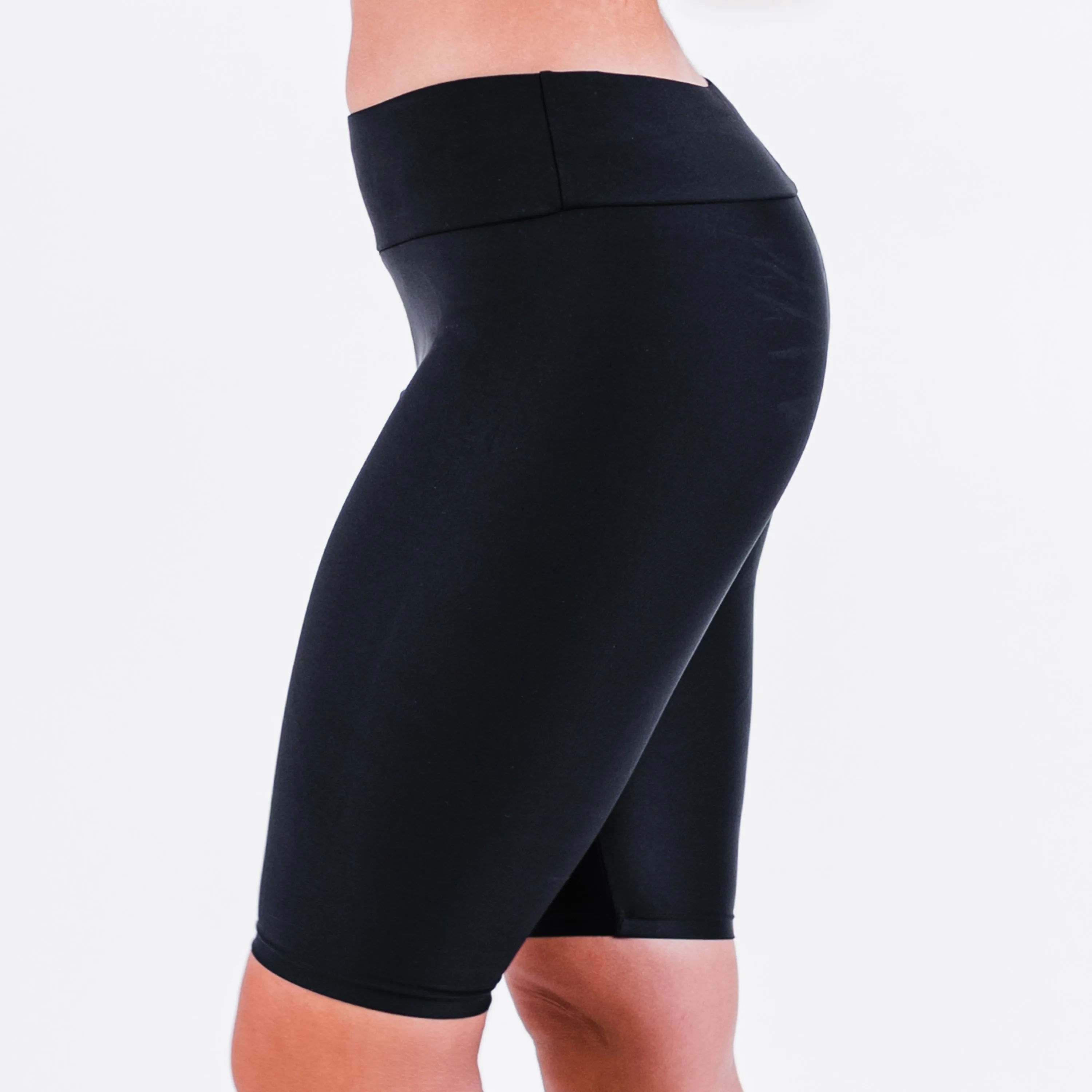 Women's High Waisted Long Bike Swim Shorts