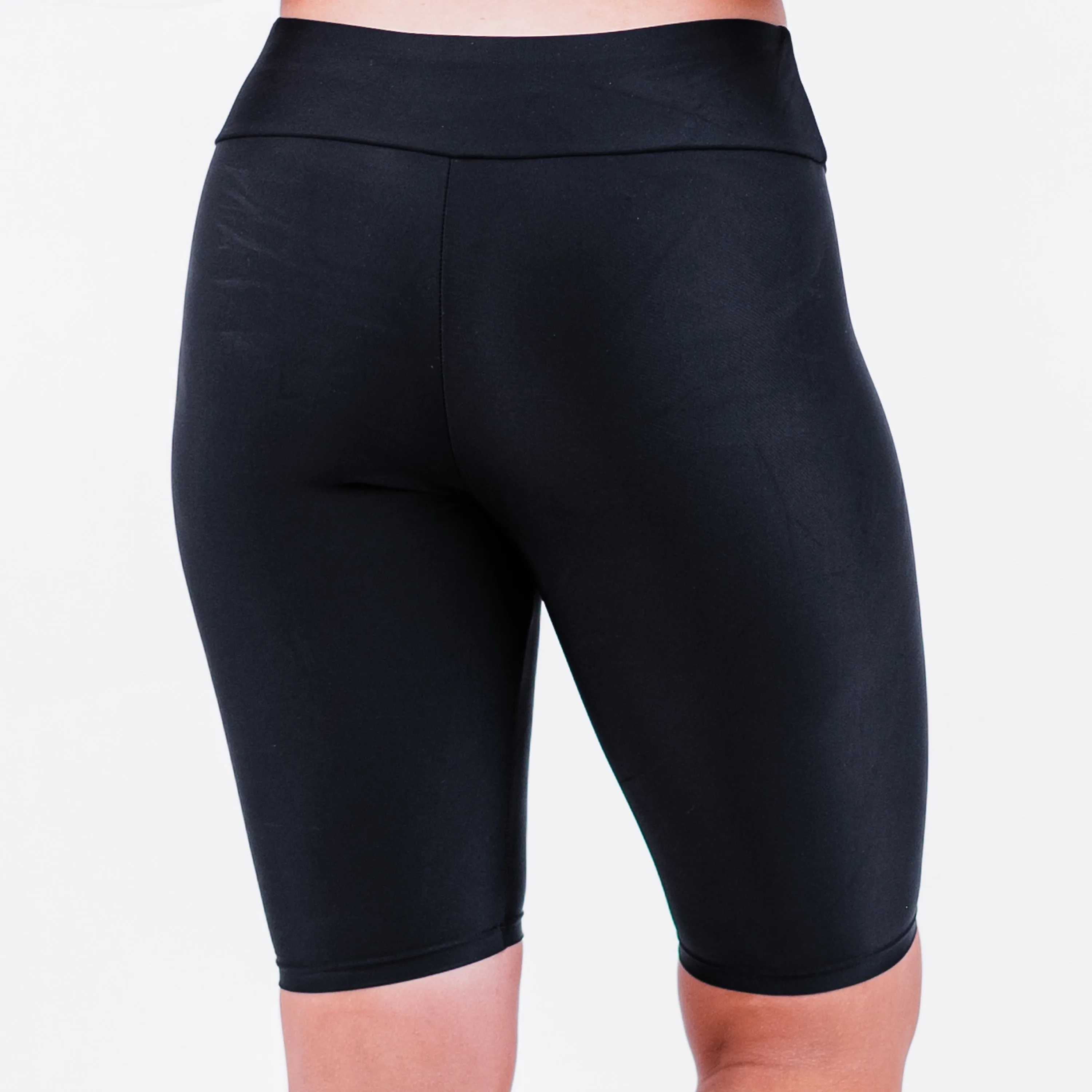 Women's High Waisted Long Bike Swim Shorts