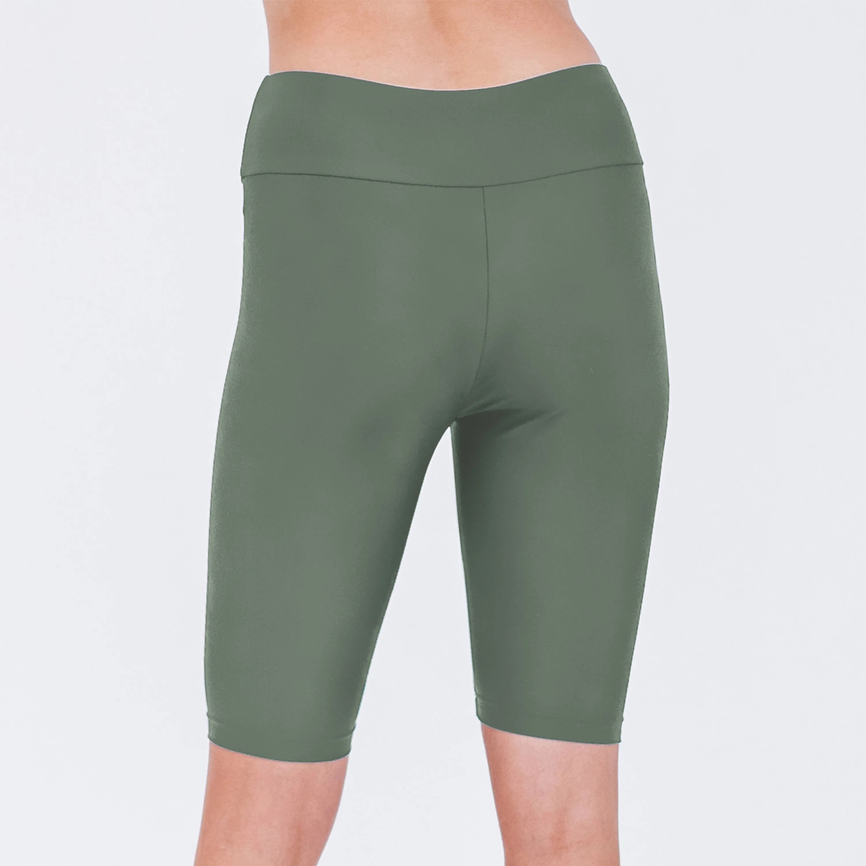 Women's High Waisted Long Bike Swim Shorts