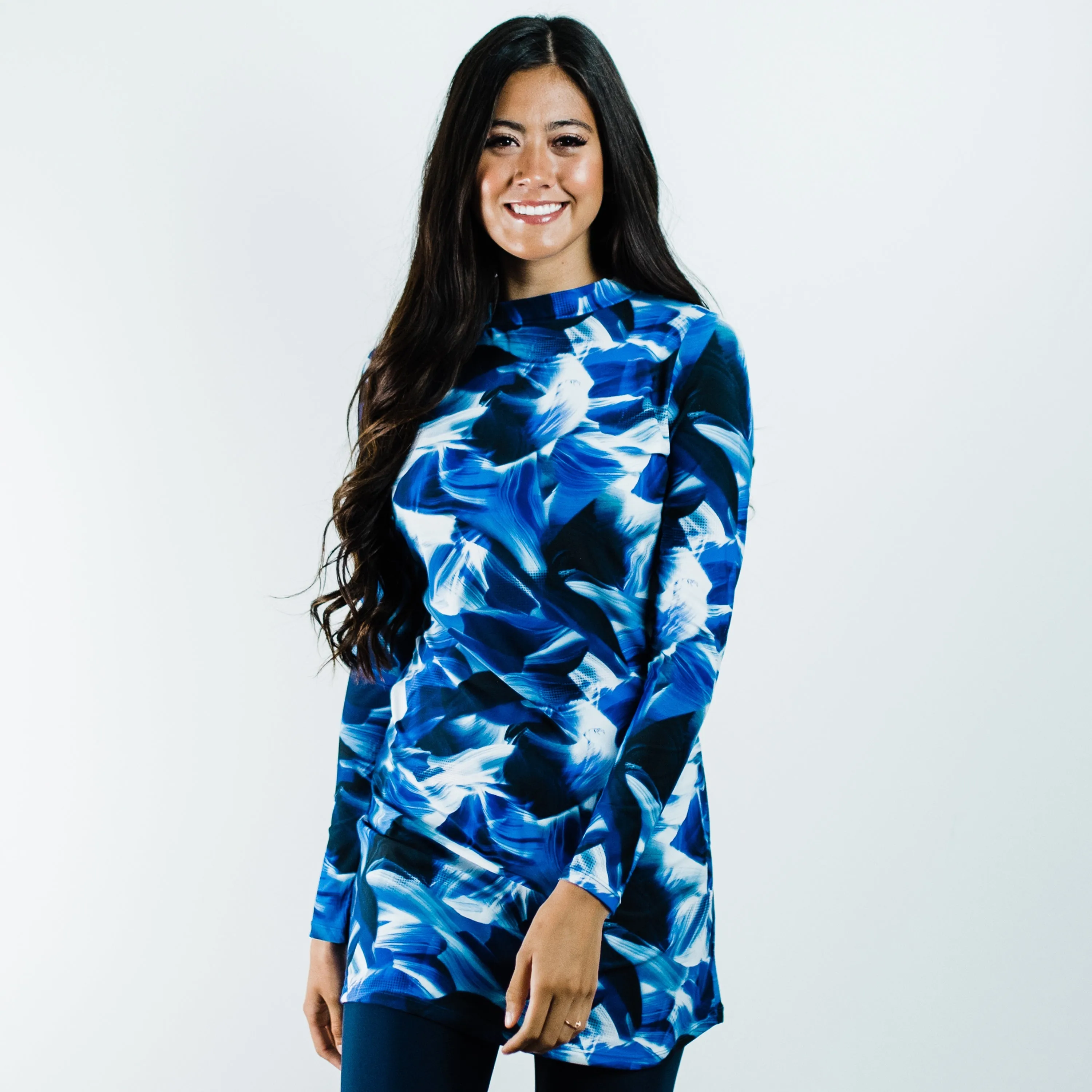Women's Long Sleeve Mock-Neck Jenna Swim Tunic