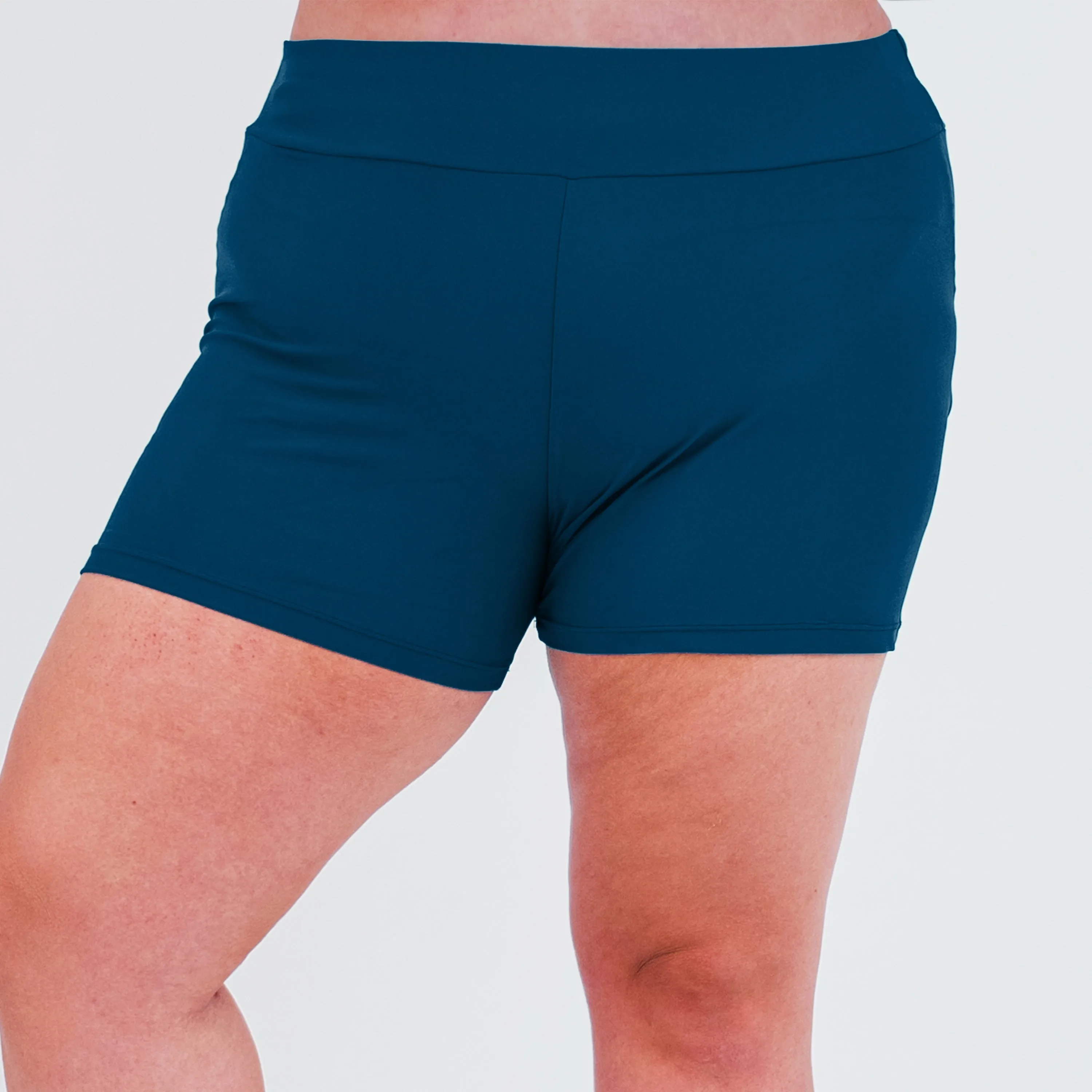 Women's Plus High Waisted Swim Shorts