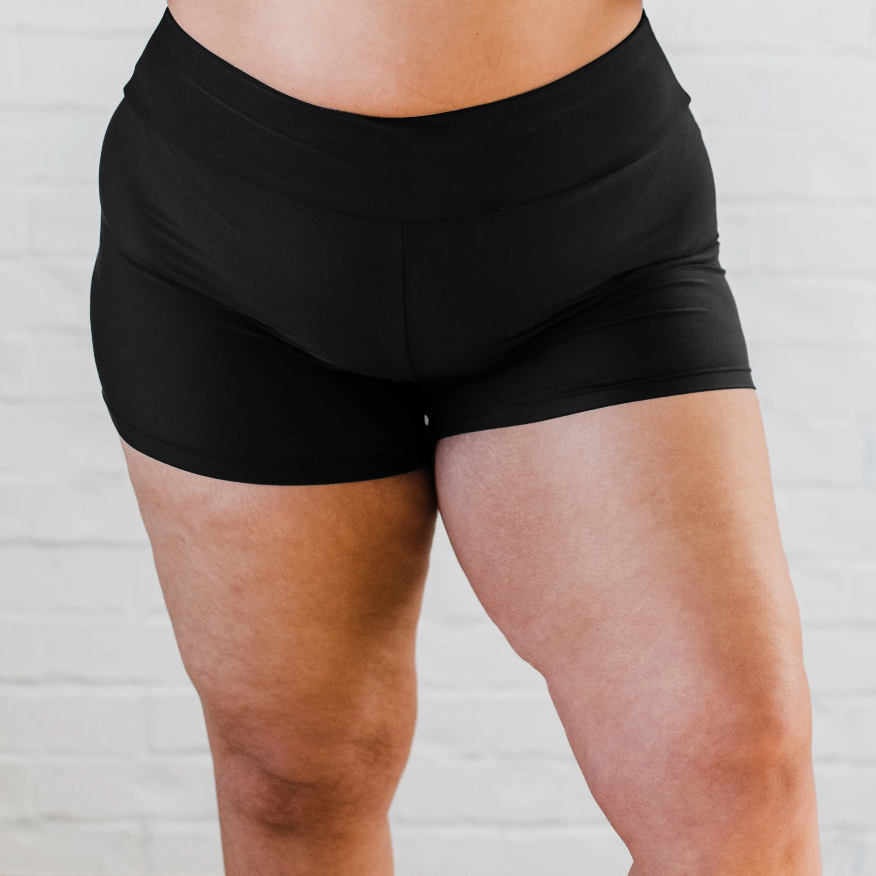 Women's Plus High Waisted Swim Shorts