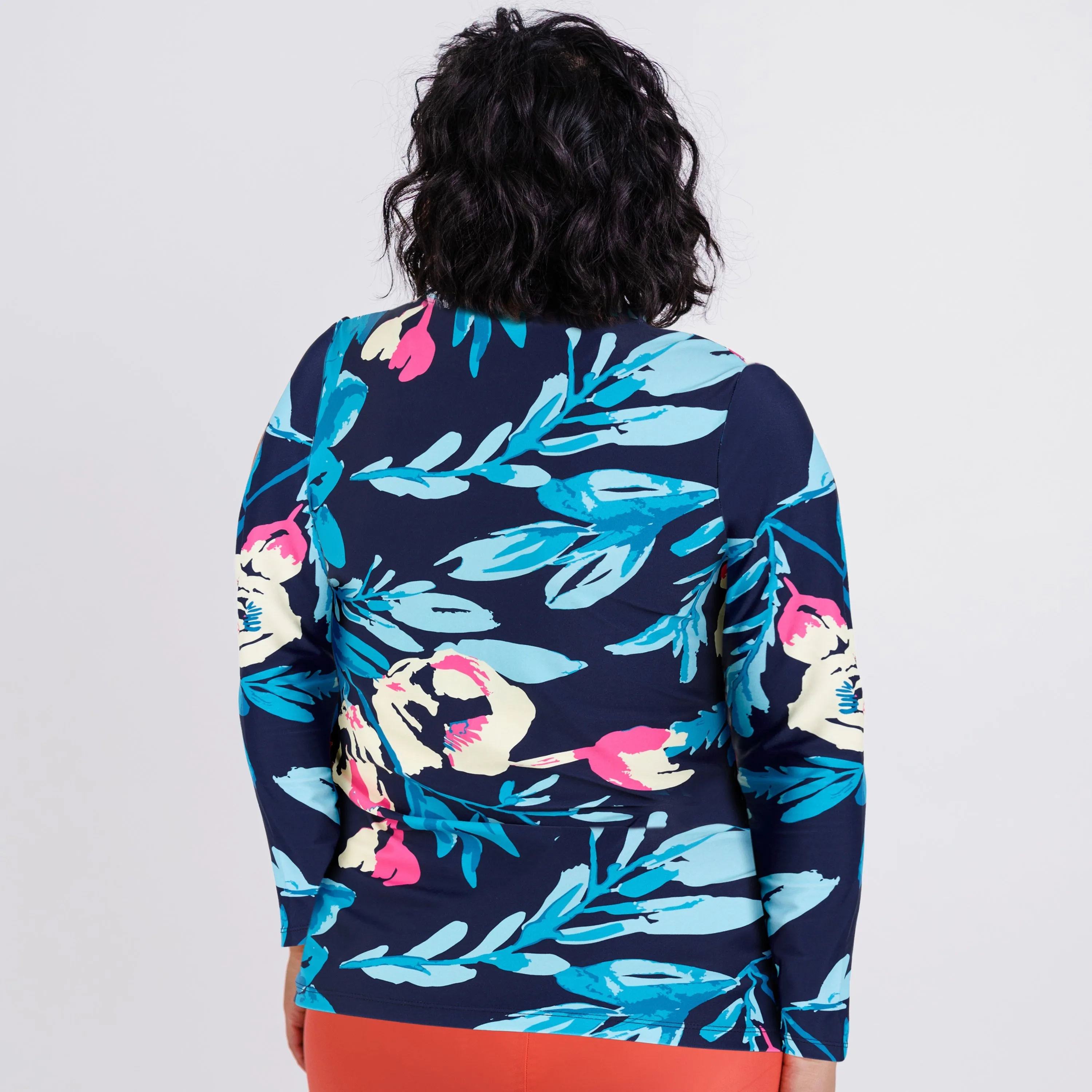 Women's Plus Long Sleeve Full-Zip Nora Swim Top