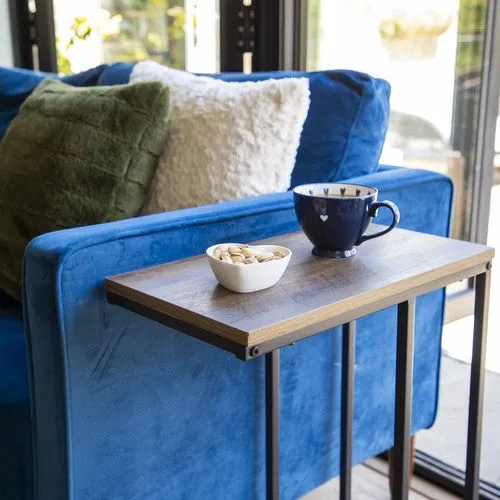 Yellow Oak Side Table with Black Legs