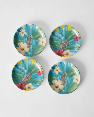 Zebra lush Tea Plate - Set of 4 chef knife, kitchen knife