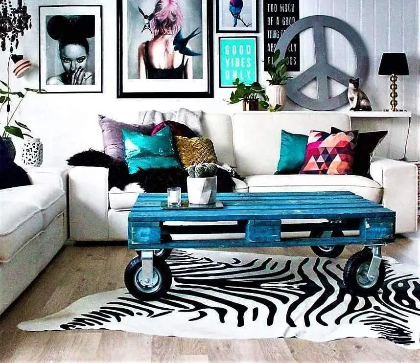 Zebra Print Cowhide Rug
