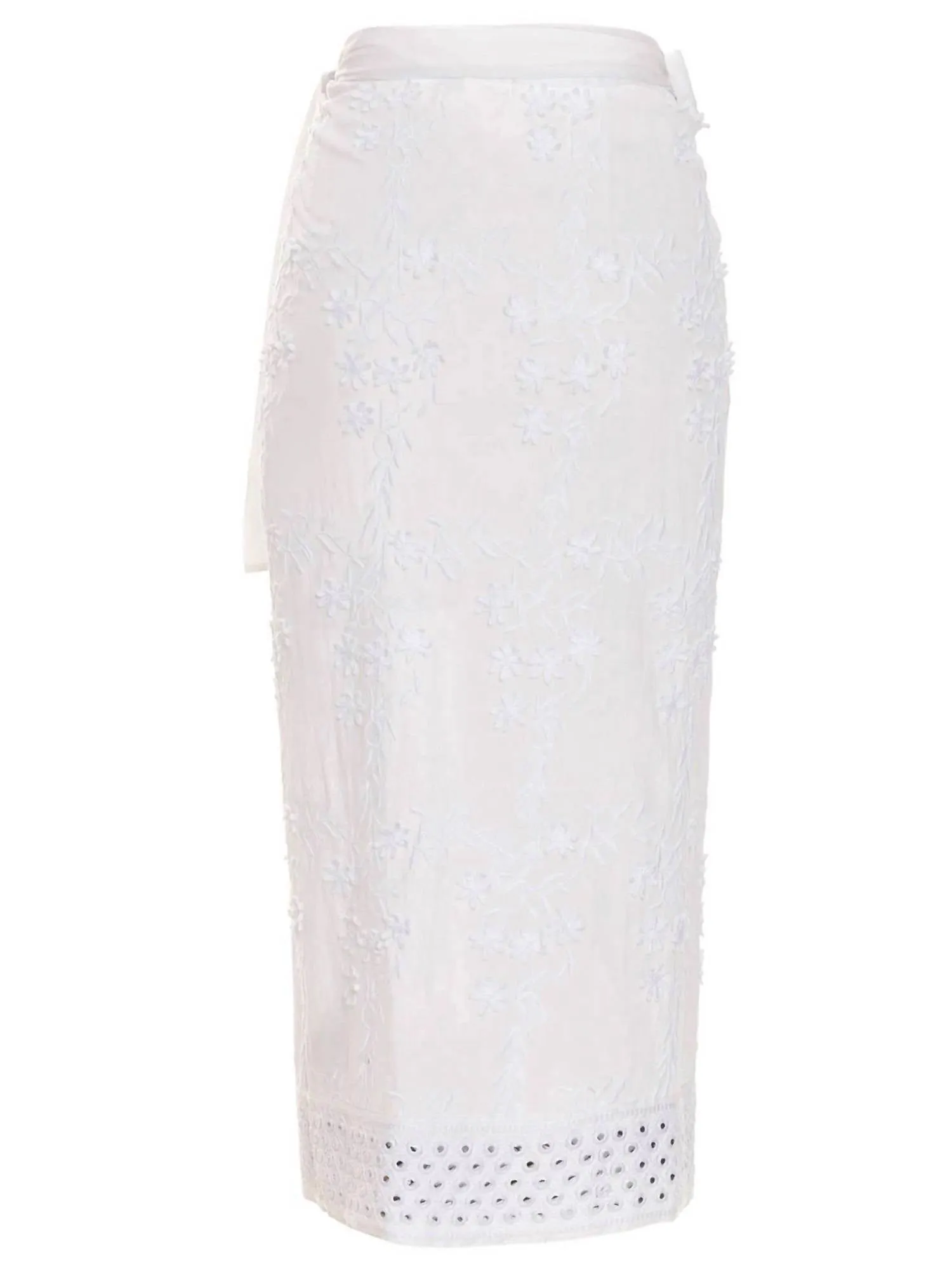 Zinna Gleam Cover-Up In White Pareo