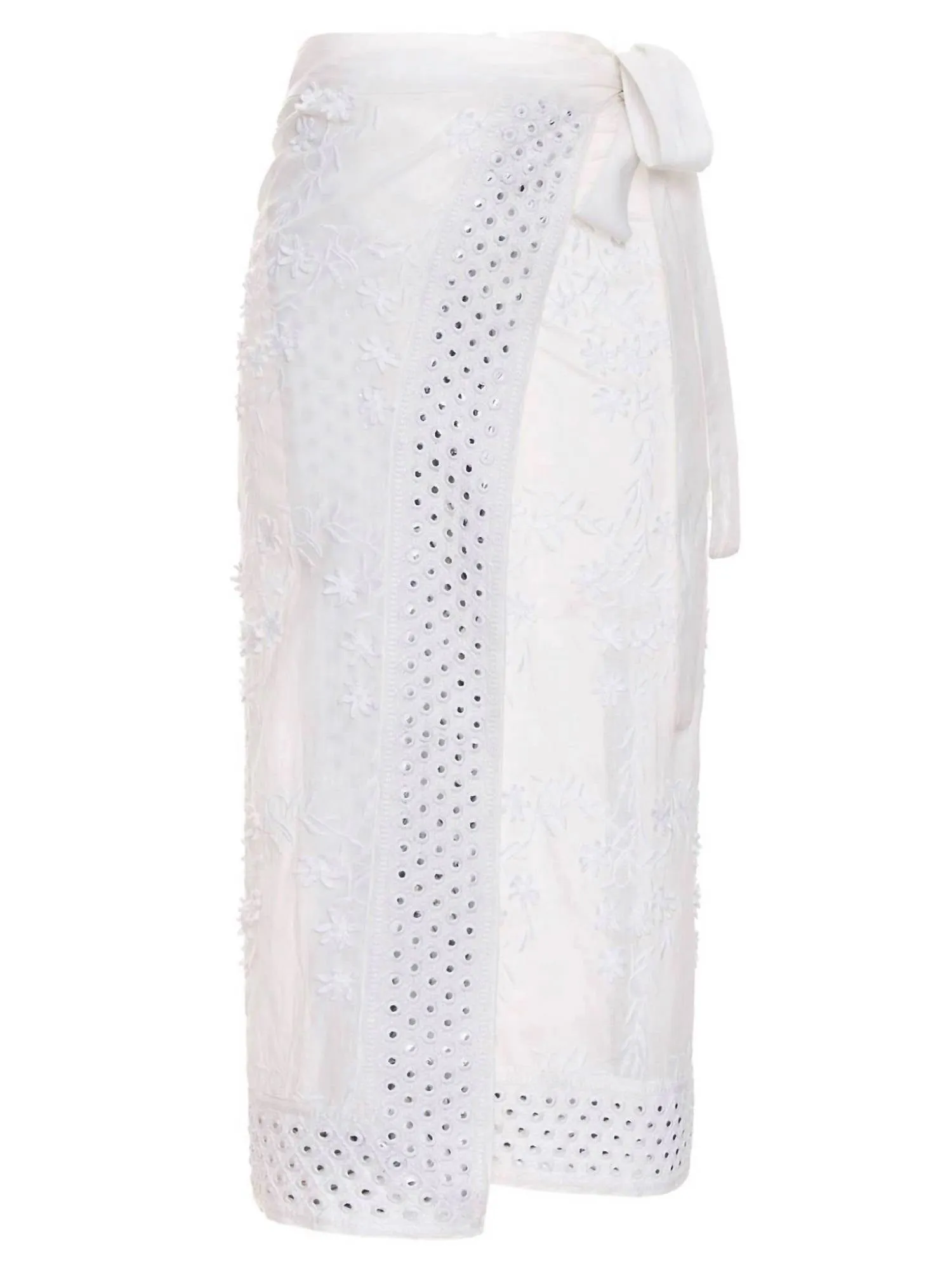 Zinna Gleam Cover-Up In White Pareo